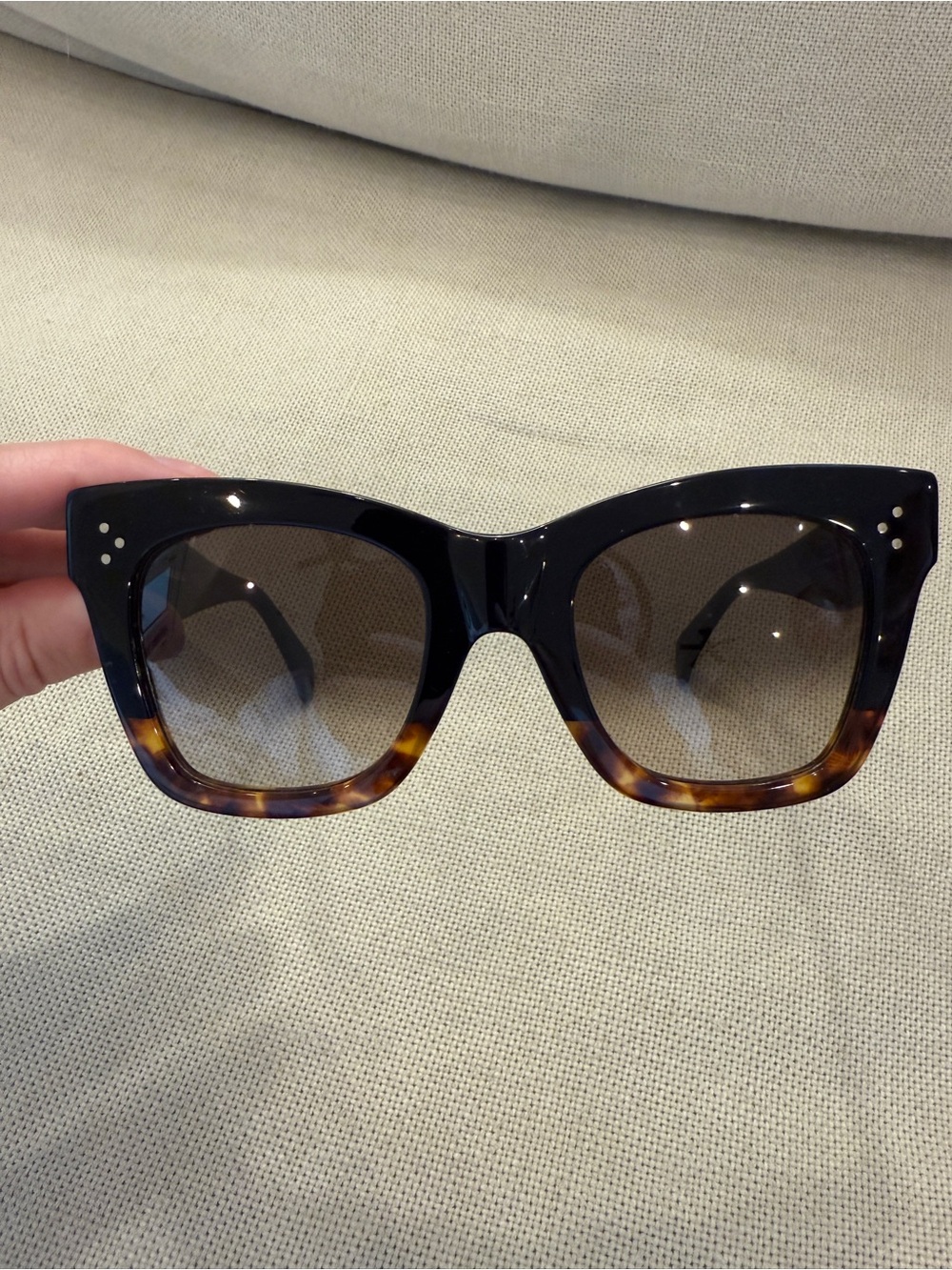 Celine Cat-Eye Tortoiseshell gradient lens Sunglasses - Black & Tortoise